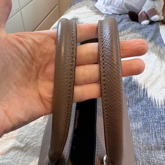 Longchamp mailbox medium satchel in taupe - Picture 4 of 7